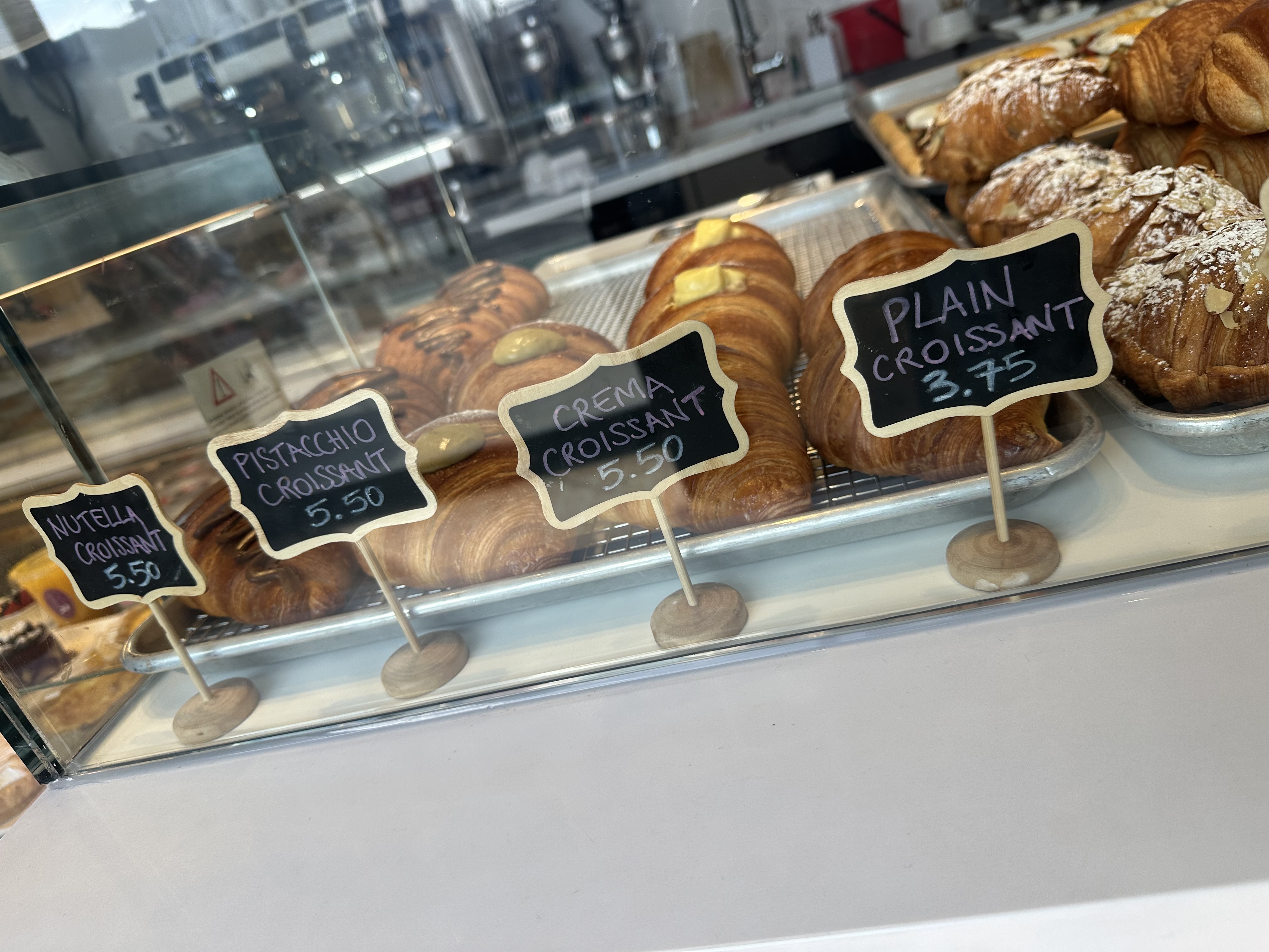 Focaccia and baked goods at Bianco Latte Bakery & Cafe LIC