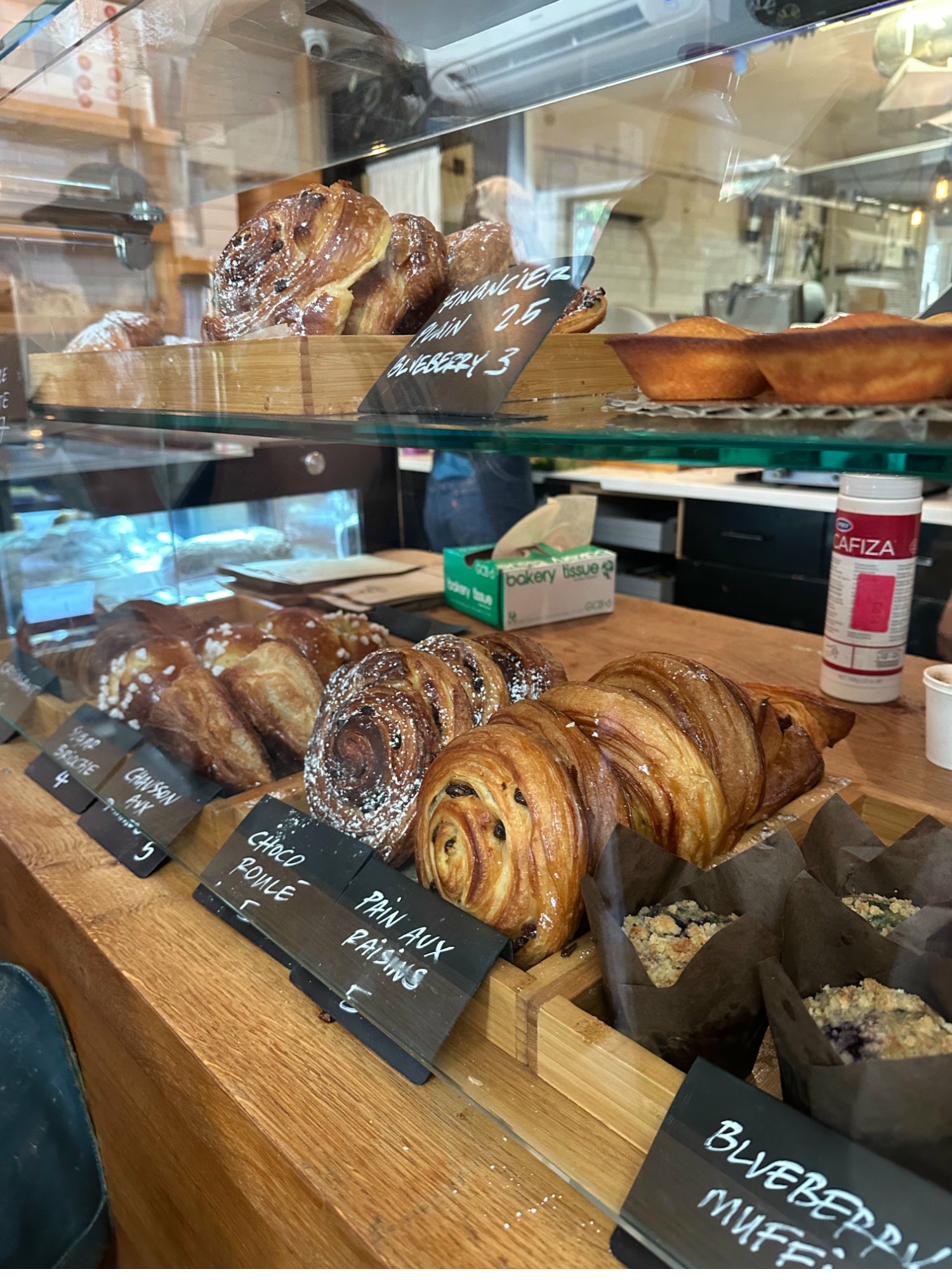 Eating at La Bicyclette Bakery in Brooklyn
