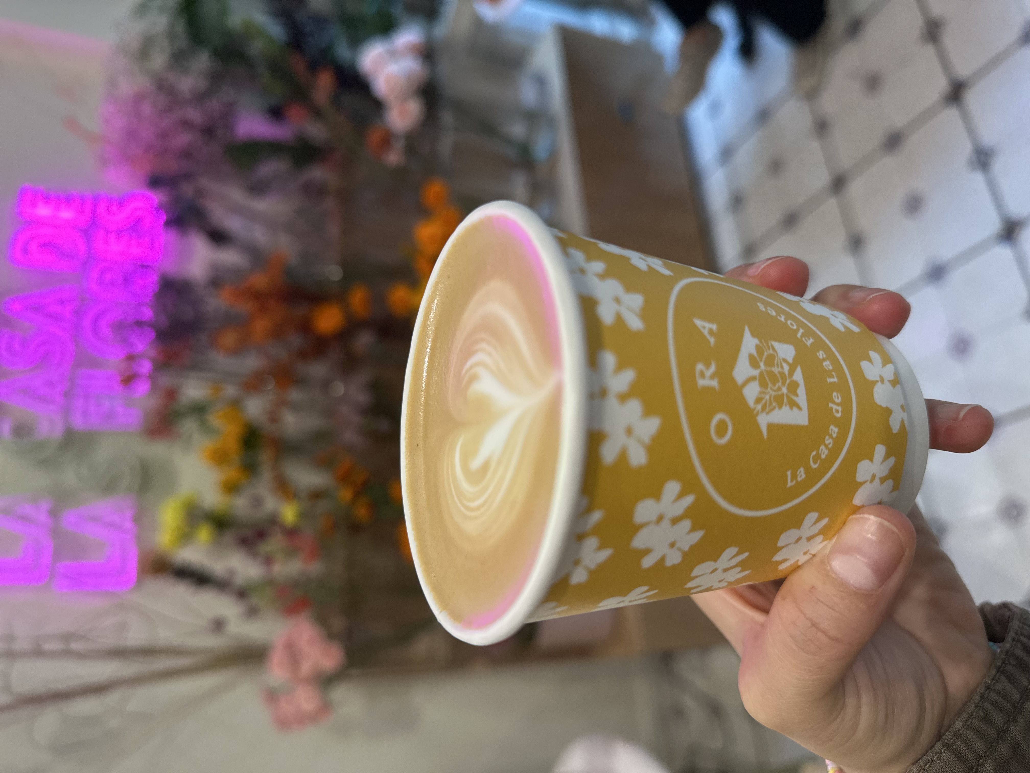 Flowers and coffee at El Café at Ora